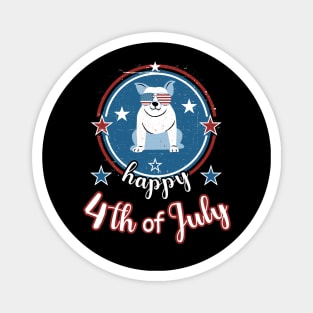 Funny Patriotic Bulldog Happy 4th of July Magnet